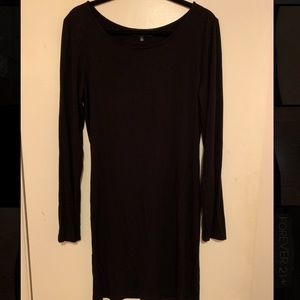 Lulu’s stretchy black long sleeve bodycon dress